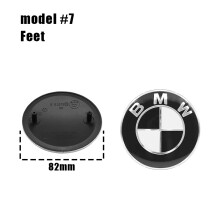 (82 mm Negro Blanco, 1 unidad) 1/2 unidades Emblema de capó delantero de coche de 82 mm 74 mm logoti