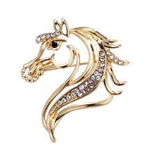 Modieuze paardensportkristalbrochespeld voor outfits-Goud