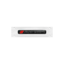 (Audi Sport 1 unidad) Para Audi A4 2008-2017, logotipo de 4 anillos, ABS negro, emblema adhesivo par