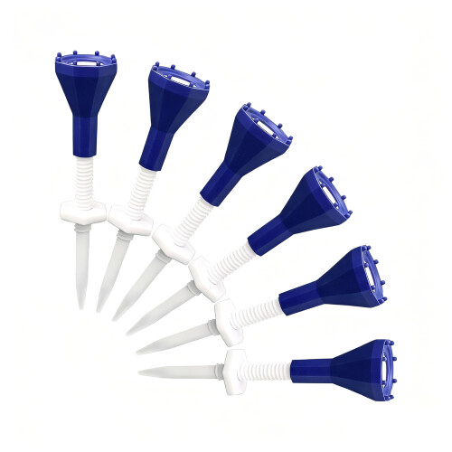 6Pcs Professional Golf Tees Adjustable Height Shock Resistant
