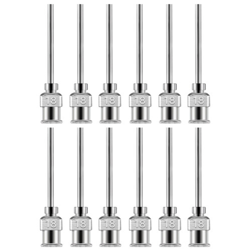 12Pcs 38mm Dispensing Needle Featuring Smooth Flows and-18G