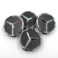 (75 mm Asia negro) 4 tapas centrales de rueda Mercedes Benz para Mercedes Benz Clase A B C D E S W20