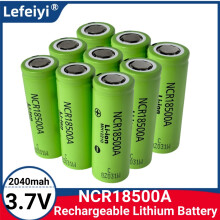 (Batería 4PCS) Batería de iones de litio de 3,7 V 18500 2040 mAh, adecuada para baterías de 3,7 V 18