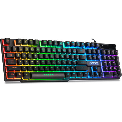 Tastiera cablata retroilluminata RGB per Windows e Mac