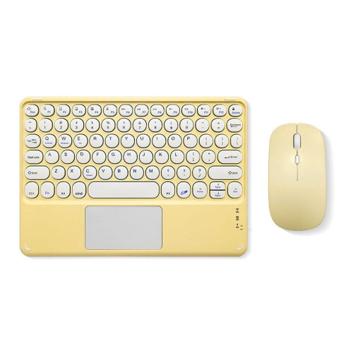 Teclado Bluetooth portátil con panel táctil, recargable,