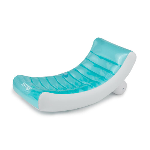 Oppustelig poolstol til voksne, gennemsigtig blå