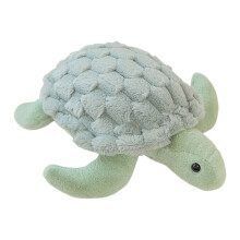 Cuscino in peluche a forma di tartaruga marina, verde chiaro, disponibile nelle versioni da 11 e 15 pollici.