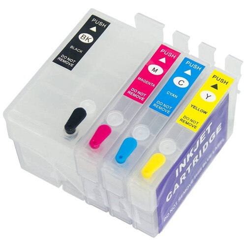 Refillable Ink Cartridges for Sublimation Printers (4-Pack)