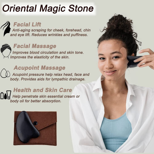 Gua Sha Facial e Corporal com Pedra Bian Natural 1