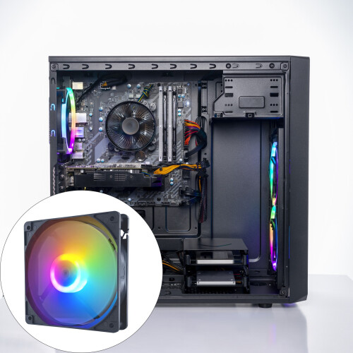 Quiet 12cm PC Case Fan Color Lighting 45CFM Forward-Black 1