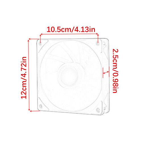 12cm High Airflow PC Case Cooling Fan Quiet Color LED-White 2