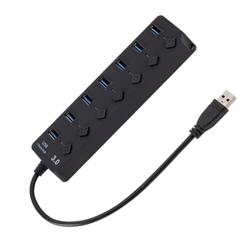 Hub USB 3.0 cu 7 porturi și switch-uri individuale