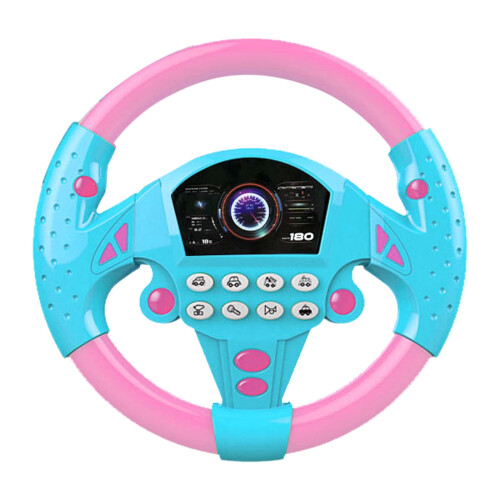 Volante de brinquedo infantil com luzes e sons.