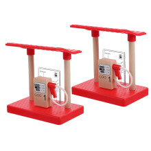 Wooden Gas Station & Barrier Set – 2pcs