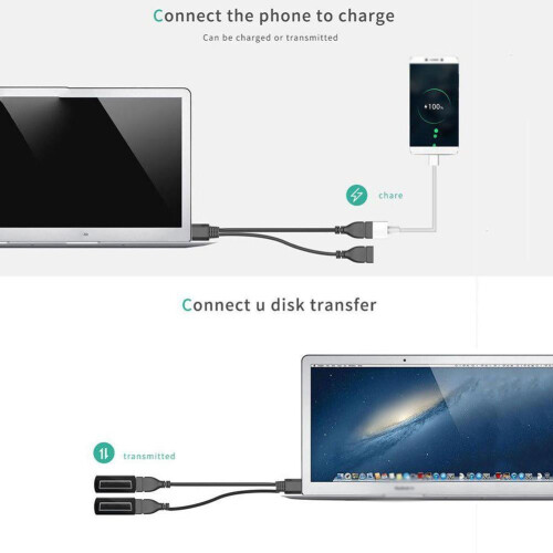USB2.0 hane till dubbel hona Y-splitteradapter 1