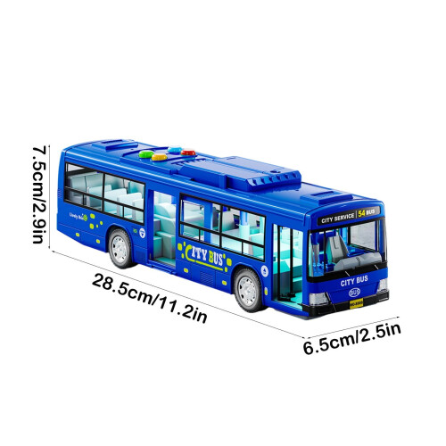 Ônibus de brinquedo infantil com porta que abre e luzes. 2