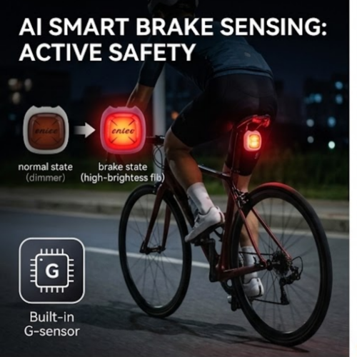 Creative Emoji Bicycle Light, Smart Motion Sensor Rear Bike Lamp, Fun Personalized Cycle Warning Light, Ideal Gift for Night Riders 1