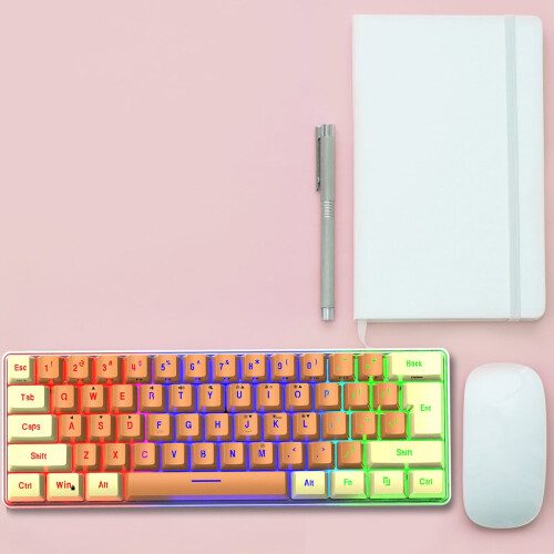 Mechanical Keyboard Wired Compact 61-Key PC Gaming Keyboard 1