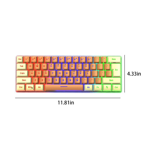 Mechanical Keyboard Wired Compact 61-Key PC Gaming Keyboard 2