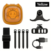 High-Visibility Emoji Bike Tail Light, Auto Brake Sensing Safety Lamp, Colorful LED Bicycle Rear Light, IP66 Waterproof Warning Light