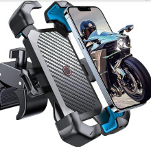Bicycle & Motorcycle Phone Mount, Universal Handlebar Holder with 1s Auto-Lock, Military Grade Anti-Shake for iPhone 17 Samsung S26 202