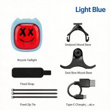 Dopamine Color Bike Back Light, Smart Brake Sensor Warning Lamp, 6 Modes Emoji Cycling Safety Light, IP66 Waterproof Tail Light