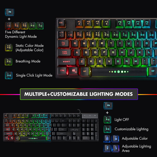 Tastiera cablata retroilluminata RGB per Windows e Mac 2
