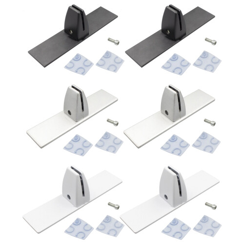 Fireplaces Screen Holder Brackets Feet Adjustable Metal-Black 1