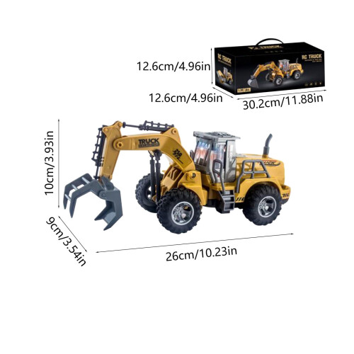 Jucărie excavator cu telecomandă pentru copii – Galben 2