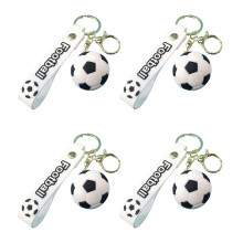 Pack Of 4 Piece Soccer Event Football Keychains-black white