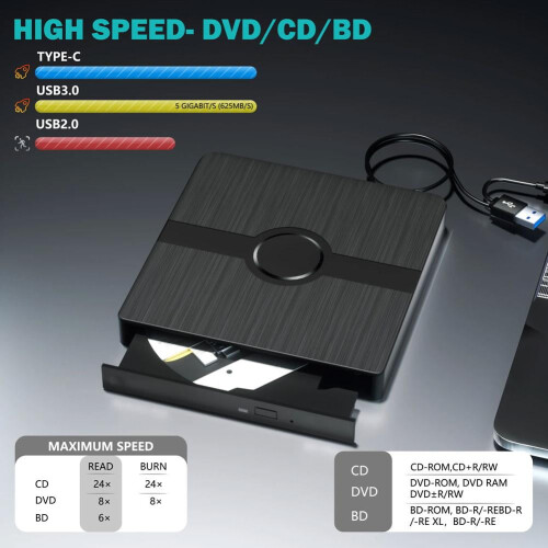 Εξαιρετικά λεπτή μονάδα εγγραφής DVD USB-C 2