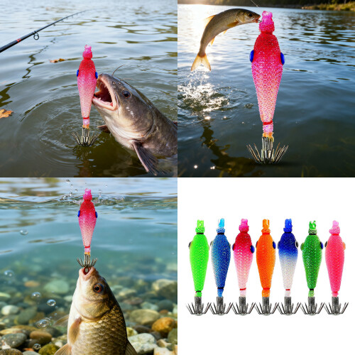 7pcs Artificial Hard Baits Lures Baits Cuttlefish Hook 5.5cm 1
