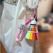 Badminton Shuttlecock Keychain Colorful Ins Style with Metal Carabiner Cord for Sports Backpacks, Travel, Everyday Use