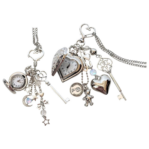 Romance Retro Heart Round Locket Keychain Featuring Cute-love 1