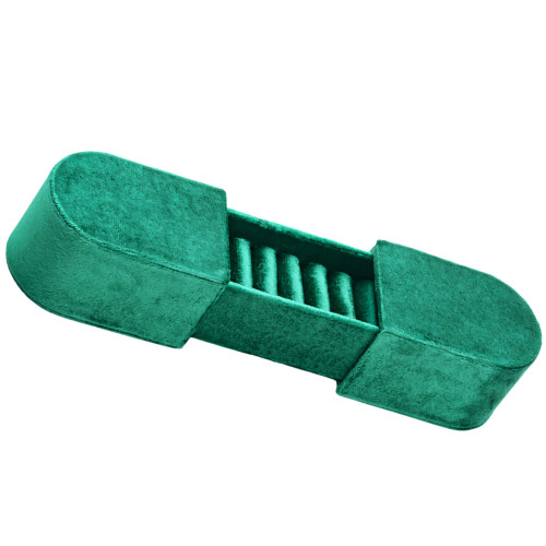 Velvets Covered Jewelry Display Box With Secure Double-Green