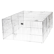 KCT Medium Enclosed Roof Folding Metal Pet Playpen Run for Dogs, Cats, Rabbits, Chickens and More