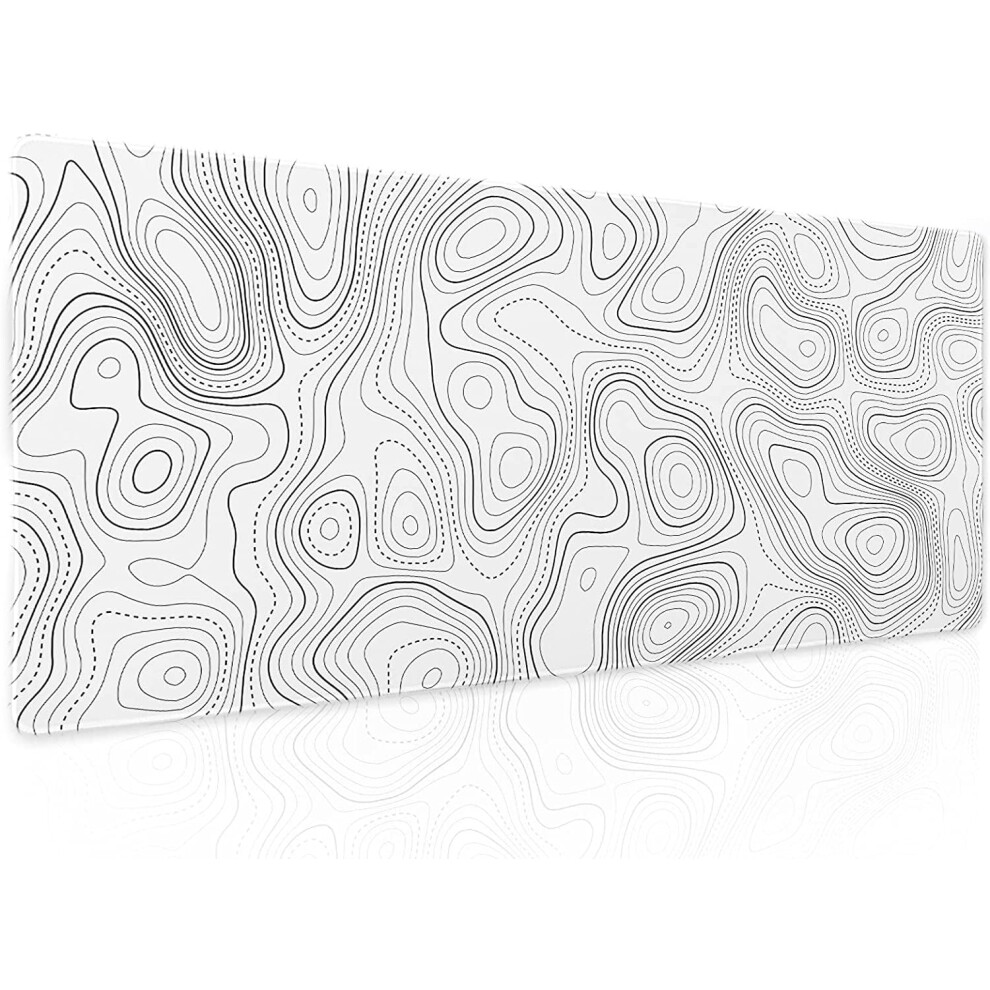 Xl Gaming Mouse Pad With Topographic Map Design White 9450273240145