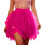Modern High Low Mesh Skirt Practical Polyester-Rose Red S 1