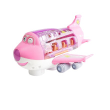 Aviãozinho de brinquedo musical rosa com movimento para crianças