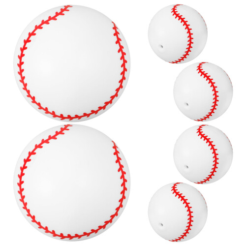Conjunto de 6 brinquedos infláveis de beisebol para crianças, 7,6 cm (3 polegadas) em PVC.