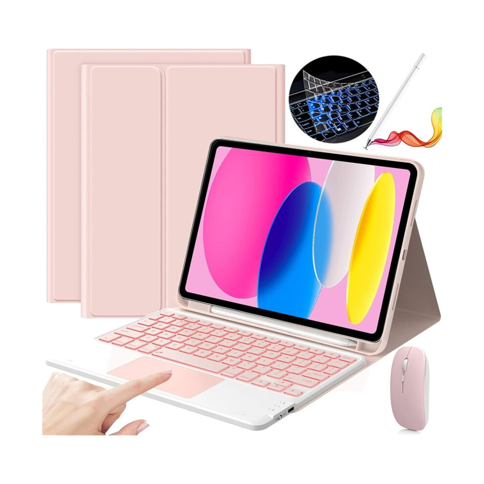 Ipad 10Th Gen Case With Keyboard, Mouse & Stylus Pink 9104899520524