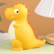 Gul vinyl dinosaur sparegris for barn
