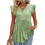 Women's  Blouses, with Ruffle Sleeves, Spring Elegant-Green M 1