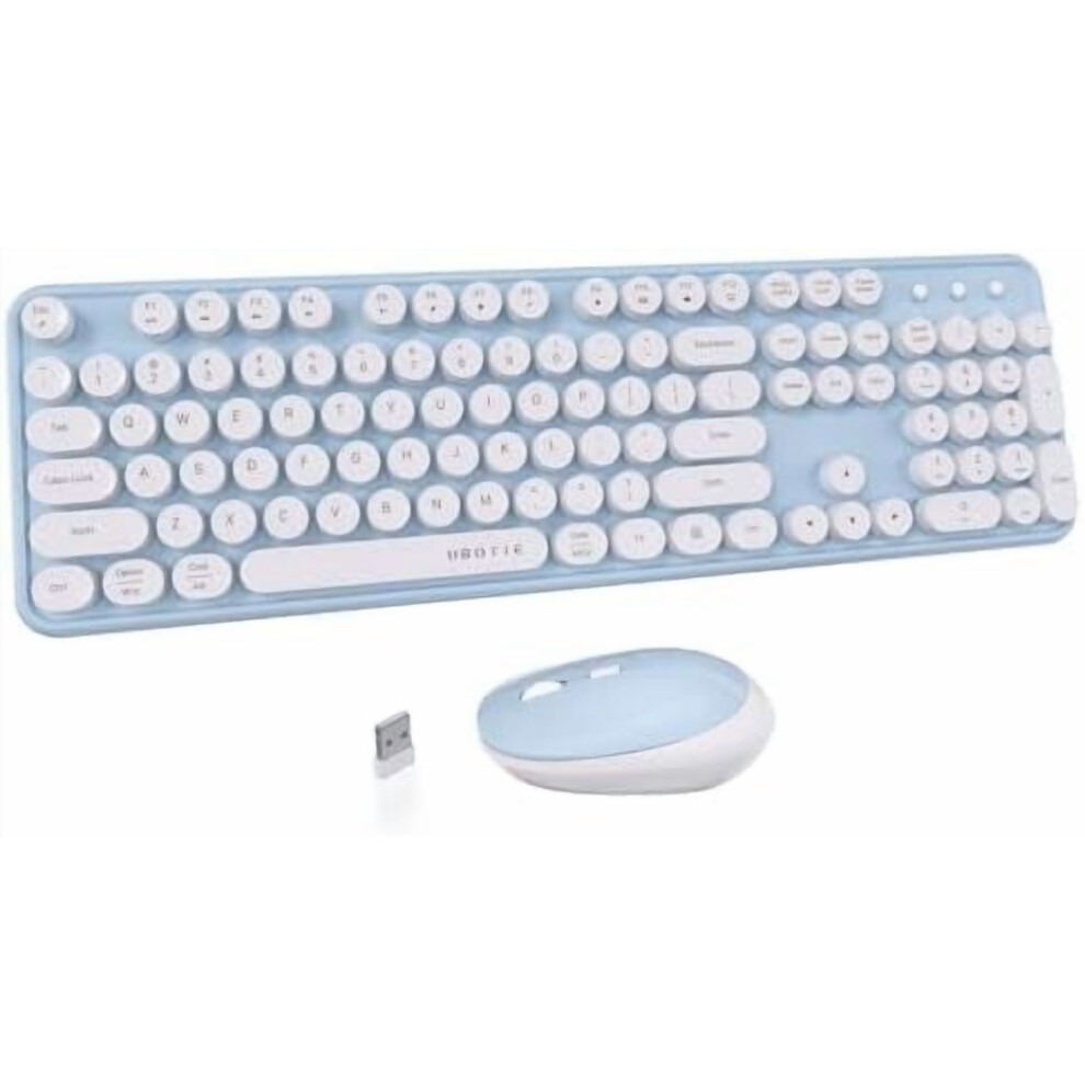Wireless Keyboard And Mouse Combo Typewriter-Style 9097180107316
