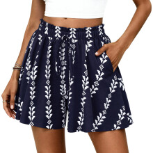 Summer Vacation Polyester Elastic Waist Casual Shorts For-3 XXL