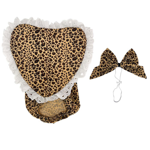 Eye Catching Gooses Dress and Headband Polyester-leopard print