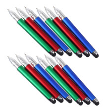 Pacote com 10 canetas stylus para telas sensíveis ao toque de smartphones e tablets.