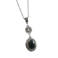 Oval Pendant Necklace For Women Vintage Red Quartz Crystal-6