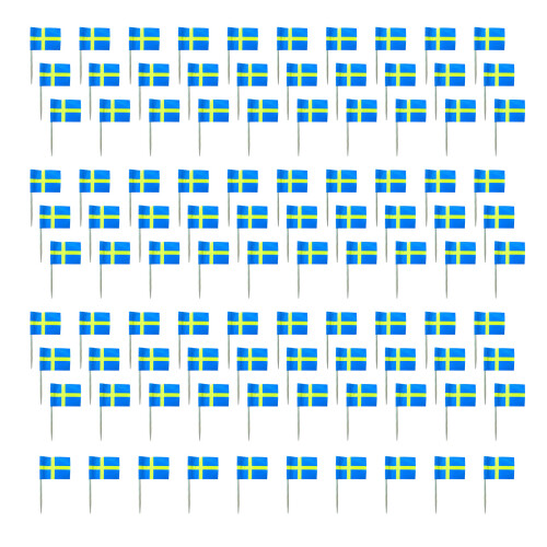 100Pcs Multicolor International Flag Toothpicks Cupcake-Sweden