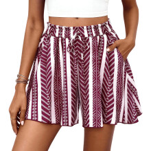Breathable Polyester Wide Leg Shorts Stylish Ruffle And-2 M